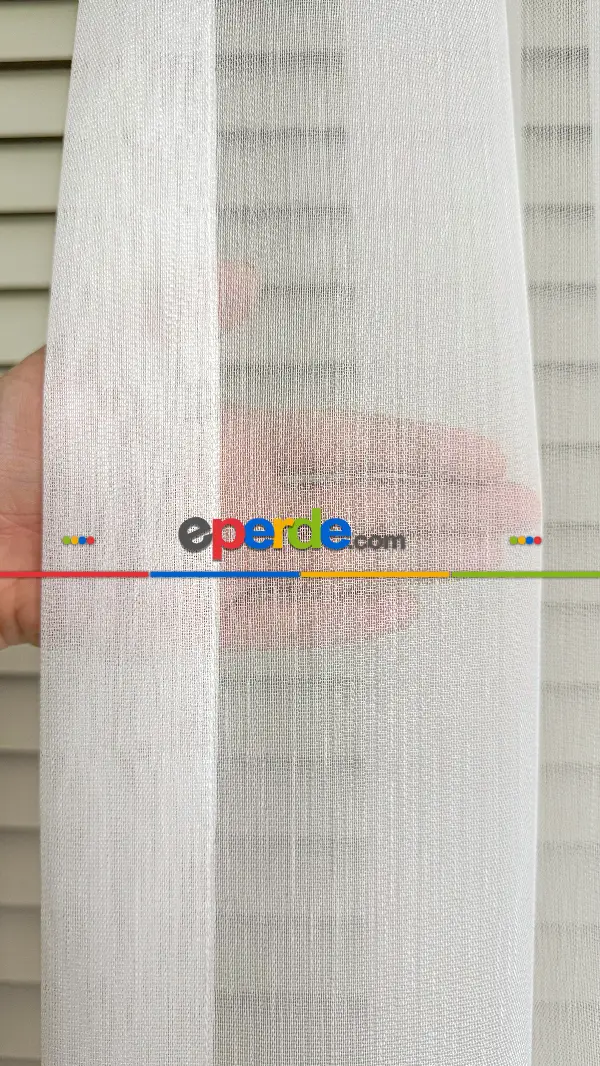 Oturma Odası - Bambu Tül İpek Yumuşaklığında Kırık Beyaz Armür Dokuma - Ütü İstemez