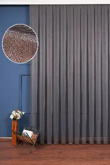 Yatak Odası - Antrasit Grek Tül Perde Petek Zemin