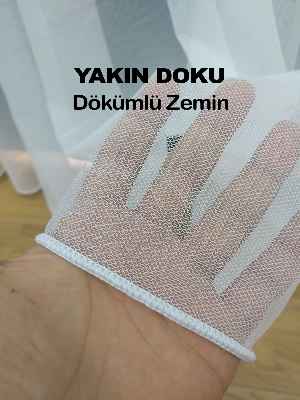 Hayal Perde Naturel Zemin Düz Tül Perde - Ekru Renk- Ekru - Kurşunlu Tül