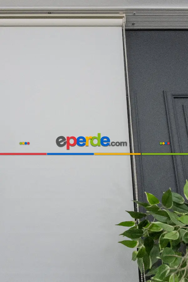 Mutfak Stor - Stor Perde Düz Pvc Mat Stor Güneşlik 1 Kalite Yıkanabilir Açık Krem