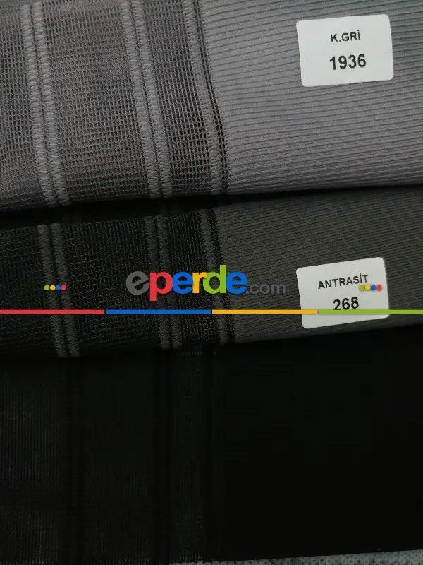 Lens Akıllı Dikey Tül Perde 115- Beyaz-kiremit Rengi-hardal