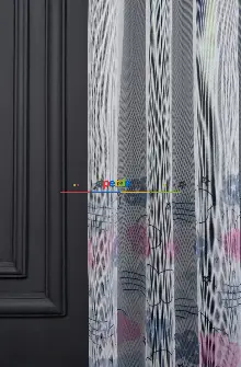 Hazır Ölçülü Petek Zemin Pembe Ve Açık Gri Renkli Bulut Desenli Grek Baskılı Tül Perde 120cm X 255cm 