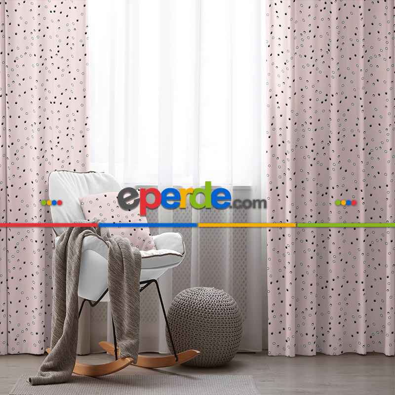 Benek Desenli Fon Perde Evim2066-4 Kumaşı Kalındır Duck Bezi Değildir