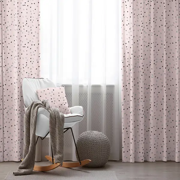 Çocuk Odası - Benek Desenli Fon Perde Evim2066-4 Kumaşı Kalındır Duck Bezi Değildir