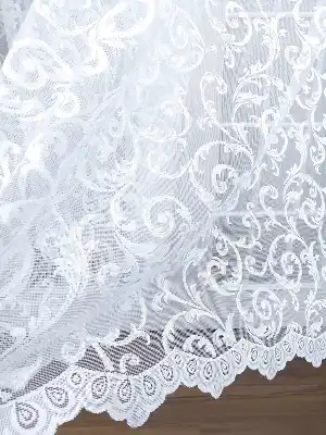 Örme Şal Desenli Tül Perde - Ekru
