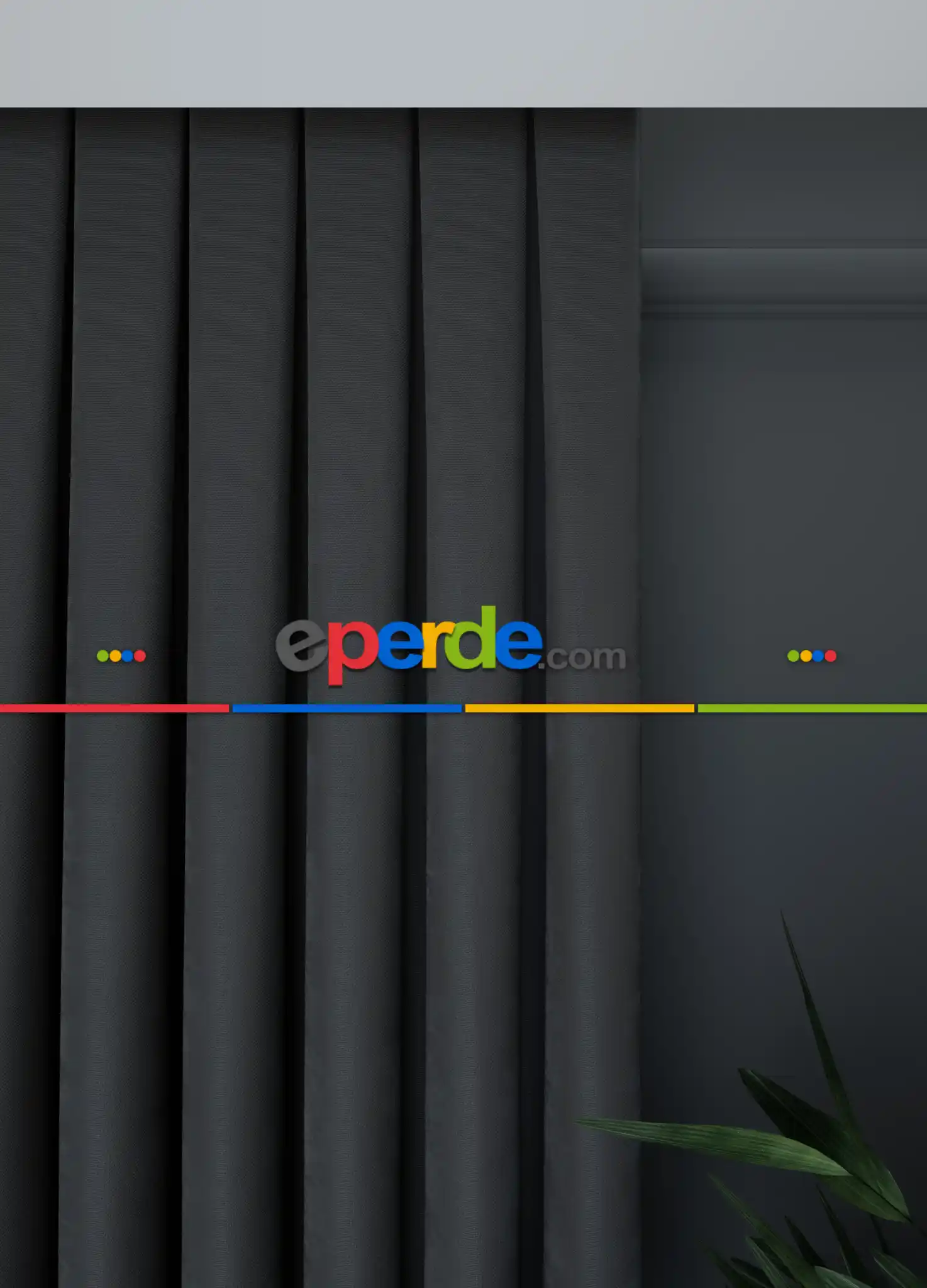 Düz Koyu Gri Fon Perde Dökümlü 836