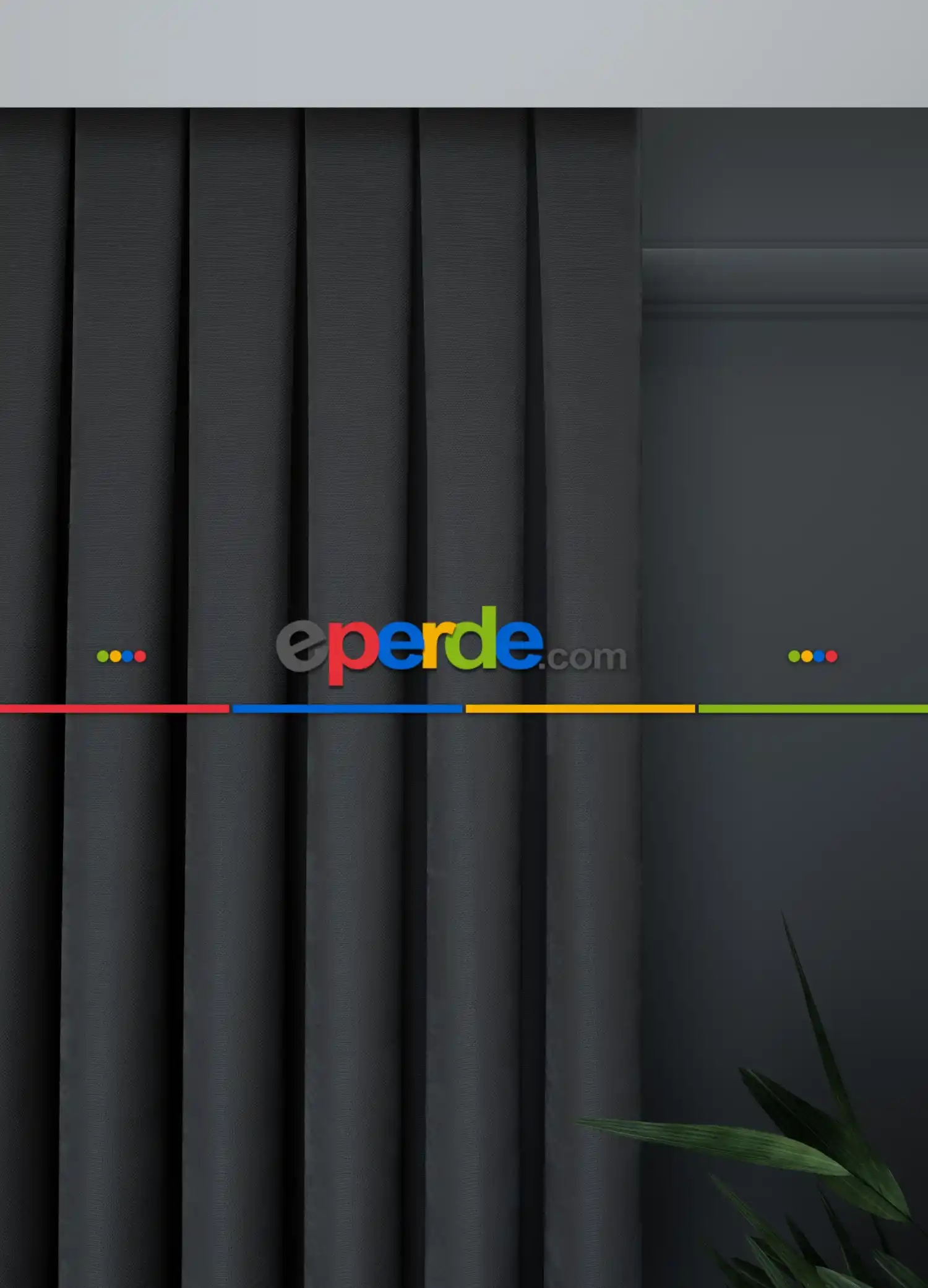 Düz Koyu Gri Fon Perde Dökümlü 836