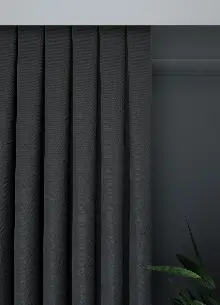 Düz Koyu Gri Fon Perde Dökümlü 836