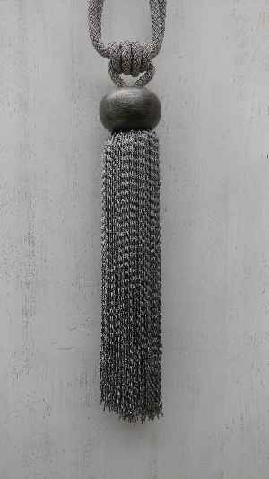 Bukle Gri Braçol Perde Bağı- Gri-füme-antrasit