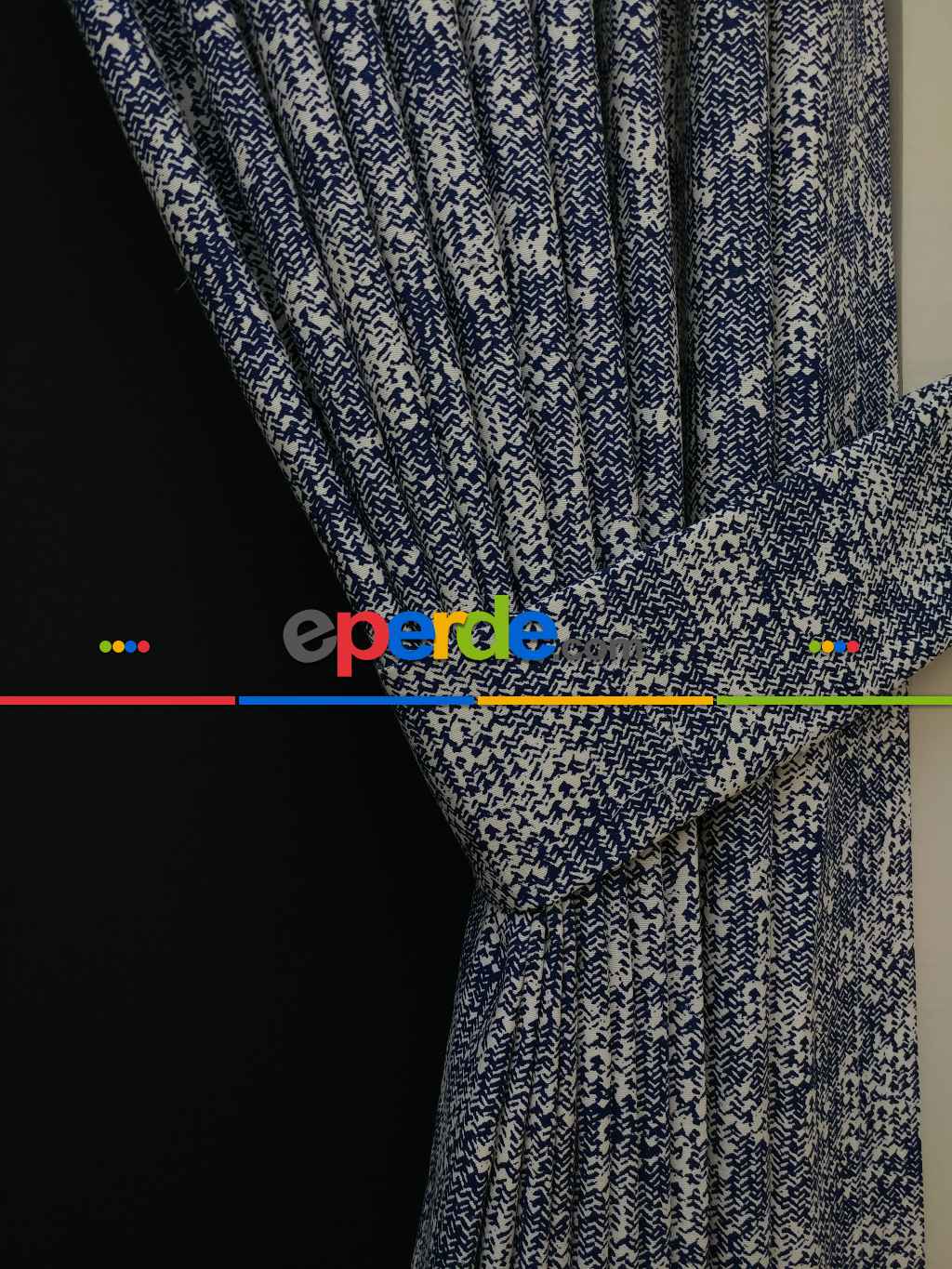 En Yeni Mutfak Fon Perde Modelleri 2021 ( Leke Tutmaz )- Lacivert-bej