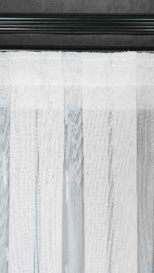 Düz Sade Tül, Sade Çizgili Tül Perde, Modern Ütü İstemez Kırışmaz Tül Perde, Havana Gümüş