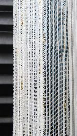 Ekru Zincir Çizgilli Altın Simli Tül Perde Altın - Ekru