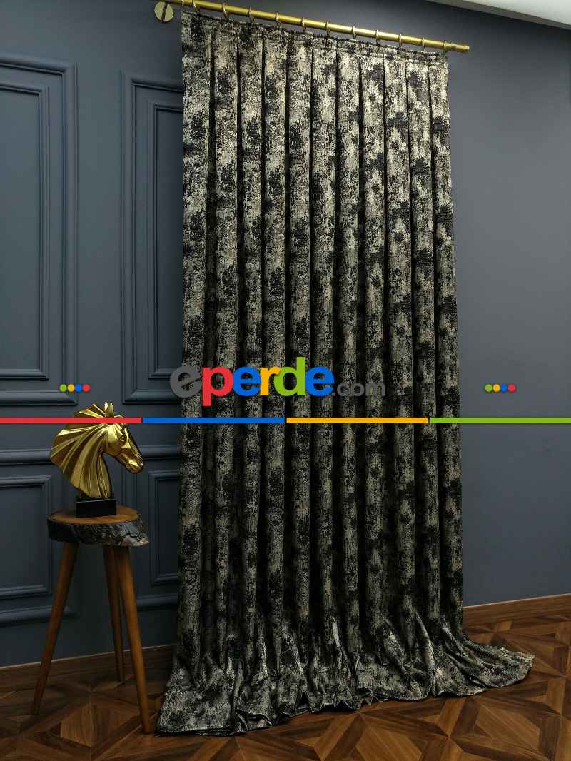 PatineDesenli Modern Desenli Jakarlı Salon Fon Perdesi 2021 Seriemodern Desenli Jakarlı Salon Fon Perdesi 2021 Series Özel Renkler- Siyah-bej-gri Açık-gri Koyu