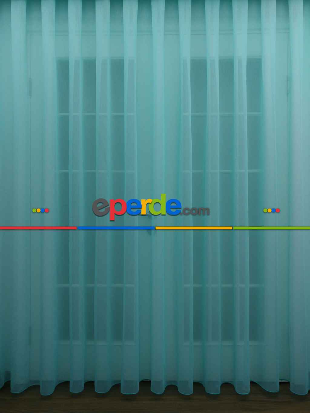 Turkuaz Renk Düz Tül Perde- Turkuaz