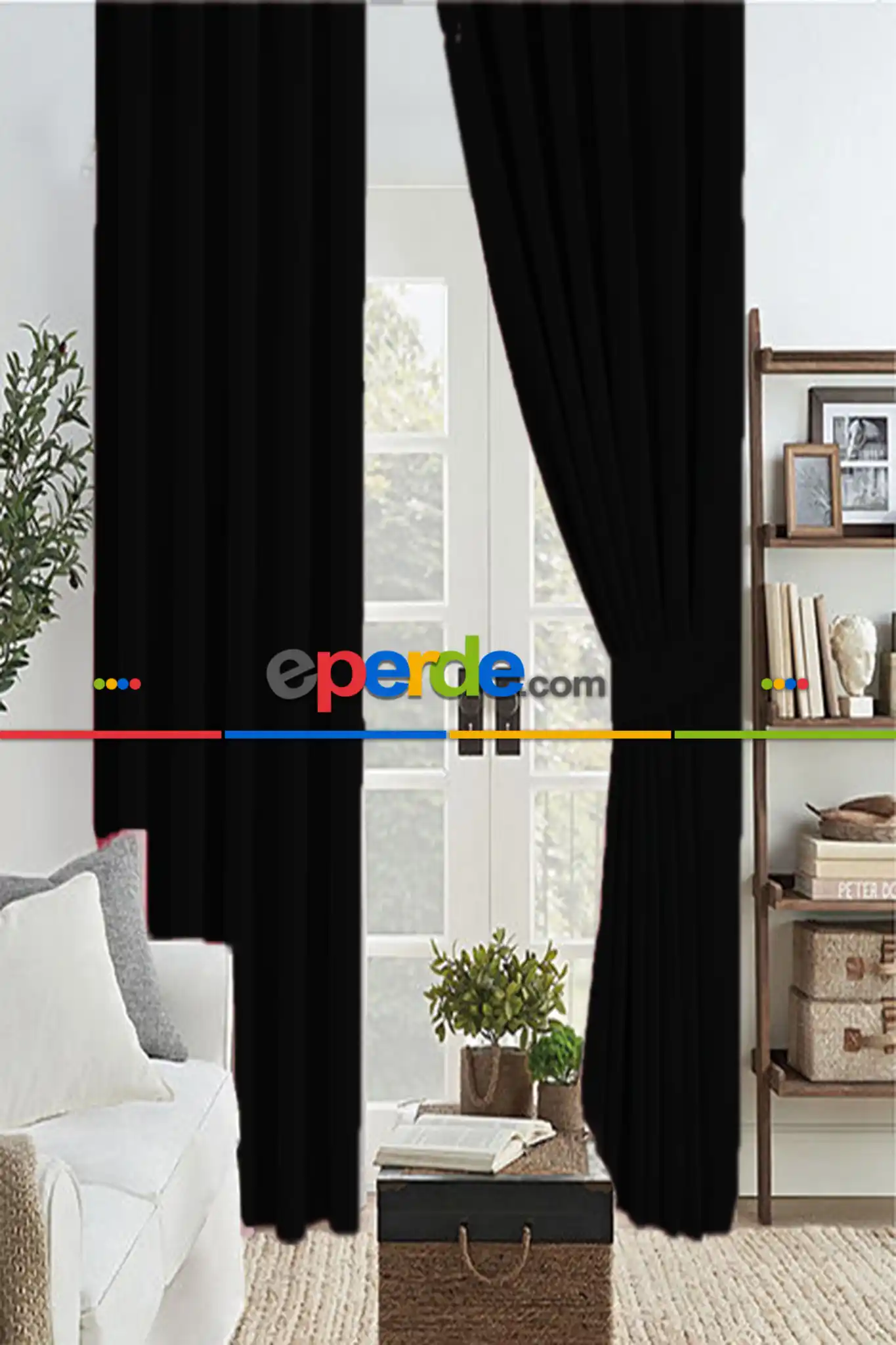 Siyah Renk Koyu Karartma Blackout Güneşlik Fon Kalın Perde