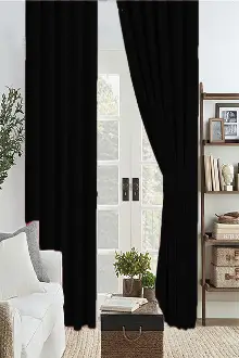 Siyah Renk Koyu Karartma Blackout Güneşlik Fon Kalın Perde