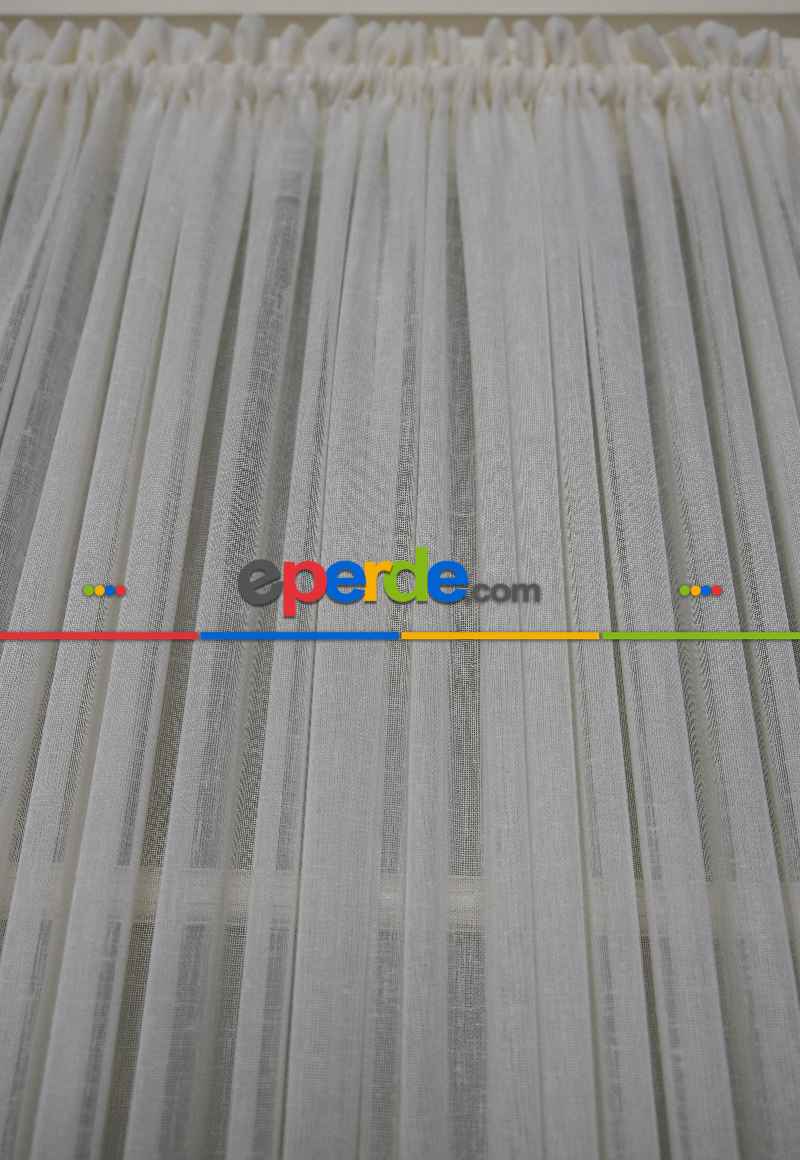 Briz Perde - Keten Tül Ütü İstemez Dökümlü Tül