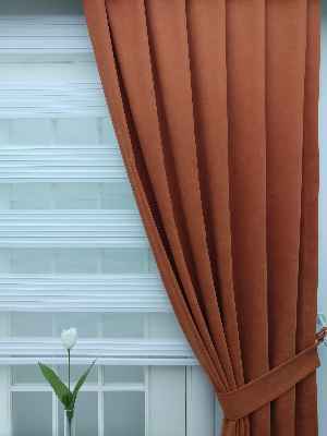 Kiremit Rengi - Düz Fon Perde- Kiremit Rengi