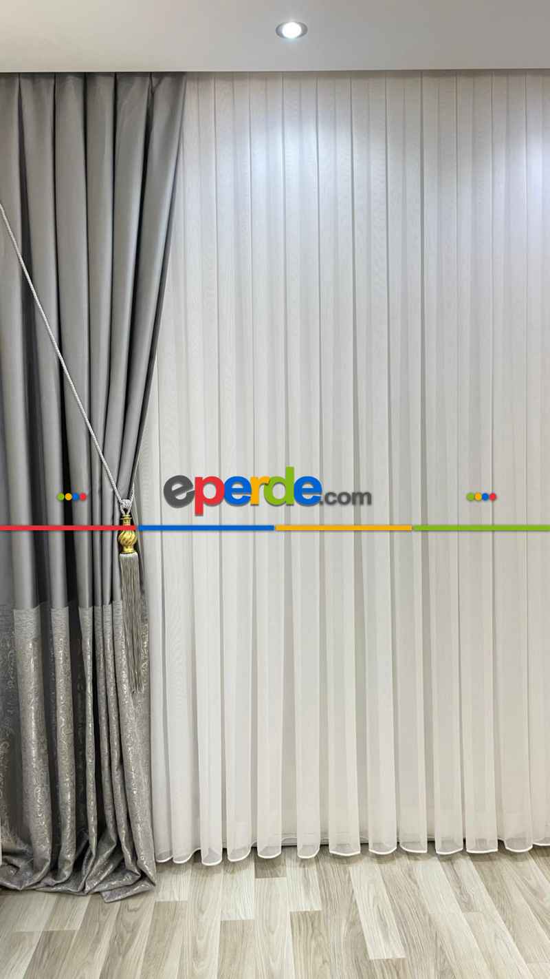 Zümrüt Bambu Ağır Gramajlı 1/3 Sık Kat Pileli Ütü İstemeyen Tül Perde