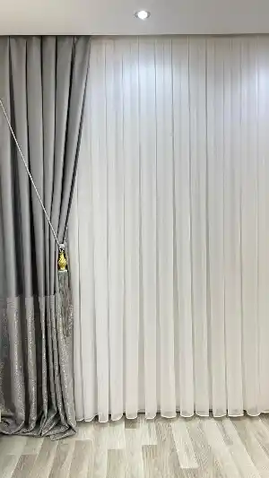Zümrüt Bambu Ağır Gramajlı 1/3 Sık Kat Pileli Ütü İstemeyen Tül Perde
