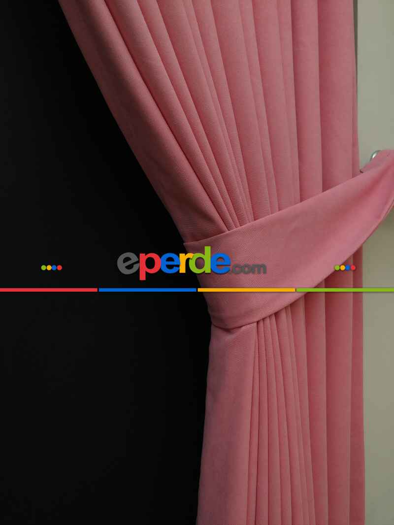 Düz Renk Dökümlü Fon Perde (150)- Somon