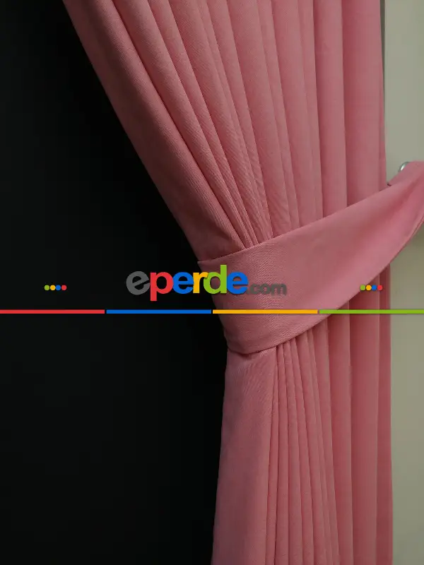 Düz Renk Dökümlü Fon Perde (150)- Somon