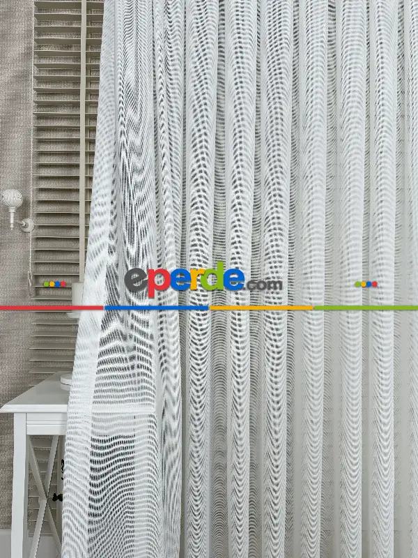 Salon Tül Perde - Brillant Tül Perde, Premium Seri, Kurşunlu Tül