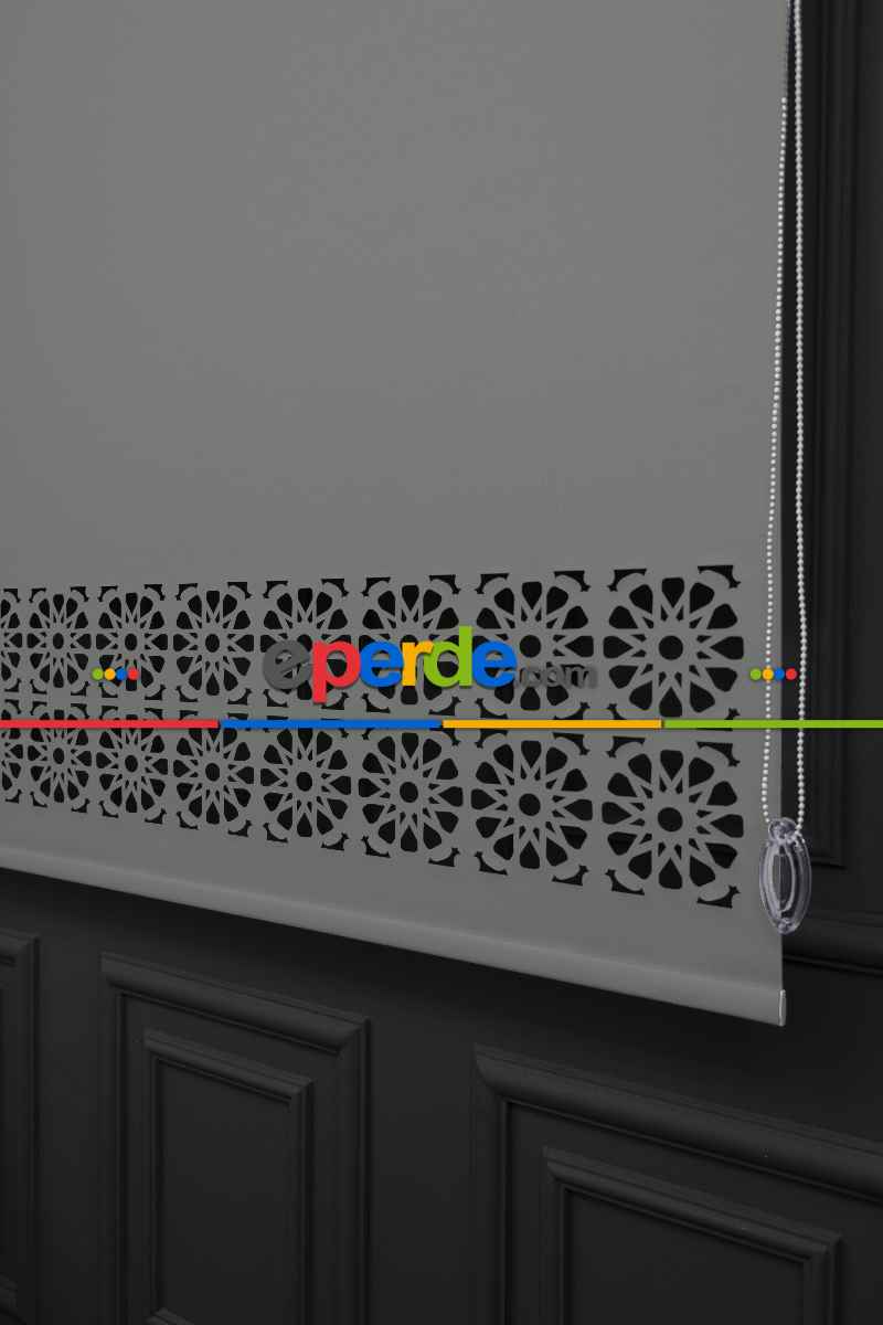 Açık Gri Renk Lazer Kesim Mat Stor Perde (ister Düz - İster Lazer Kesimli Satın Alın)