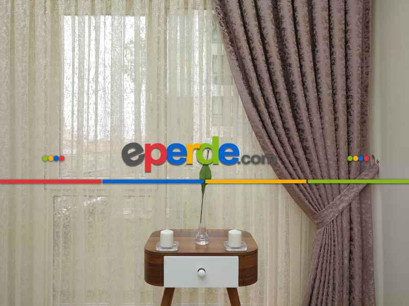 Koyu Pudra Rengi Duz Jakar Fon Perde (150)- Gül Pembe