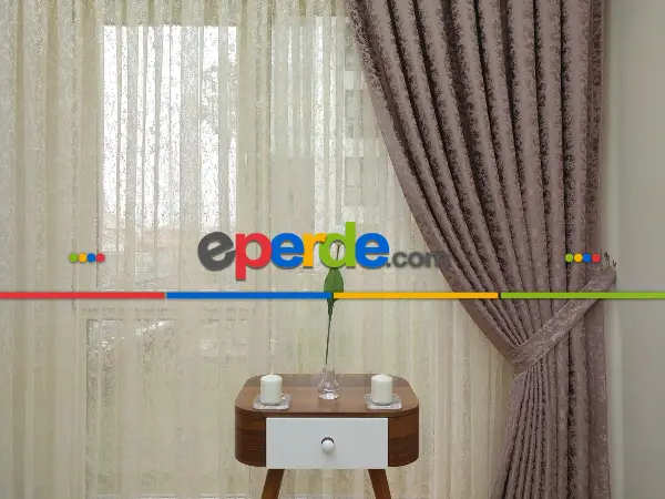 Koyu Pudra Rengi Duz Jakar Fon Perde (150)- Gül Pembe