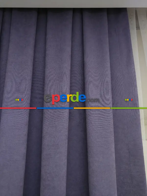 Mor Düz Fon Perde - Mor