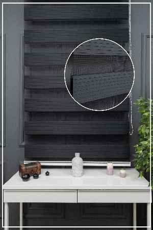 Siyah Zebra Perde, Pileli Plise Model