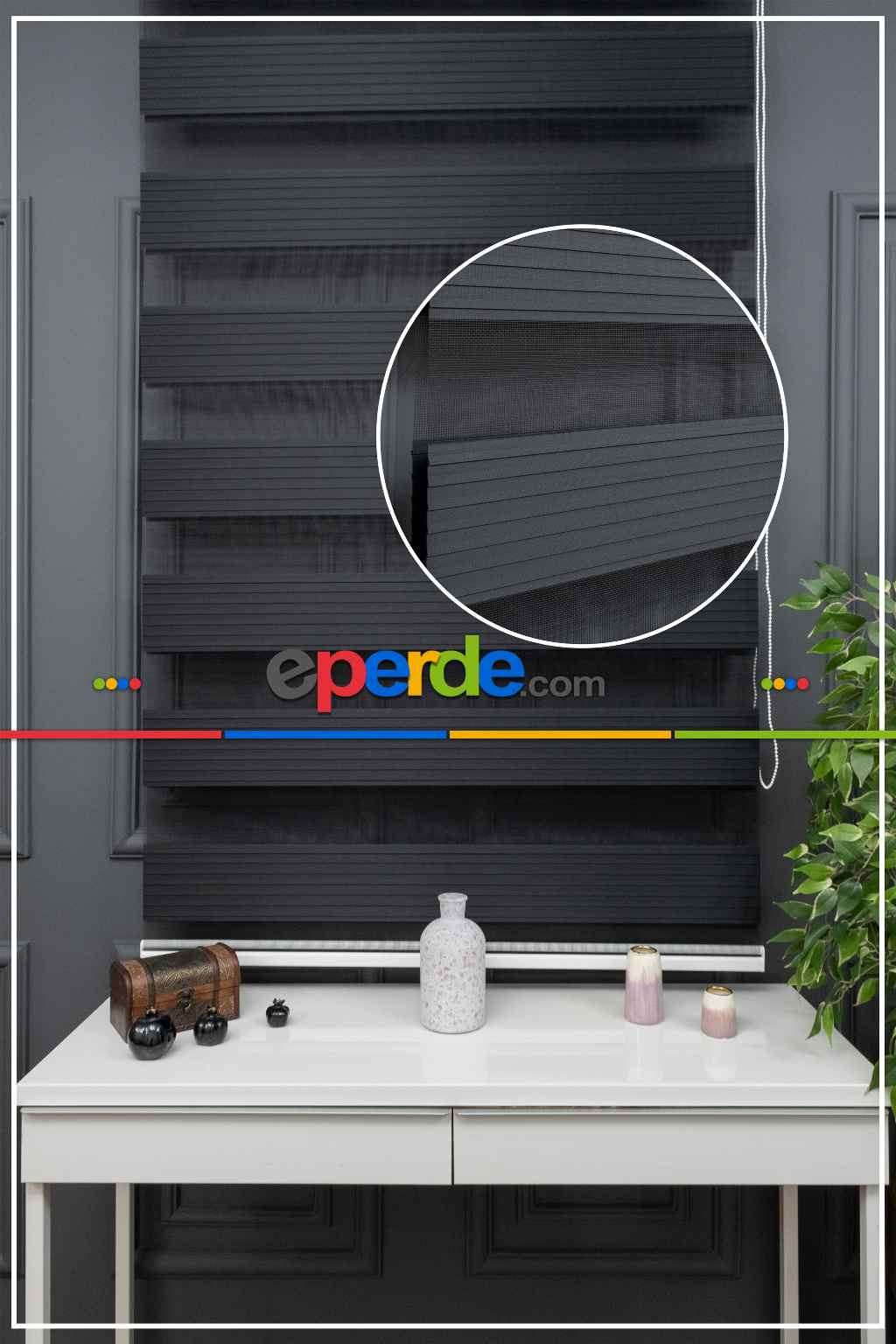 Siyah Zebra Perde, Pileli Plise Model