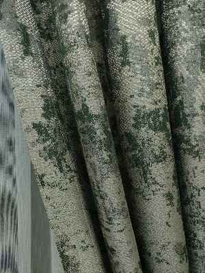 Bej Koyu Yeşil Desenli Jakar Fon Perde (180)- Yeşil Koyu Yeşil