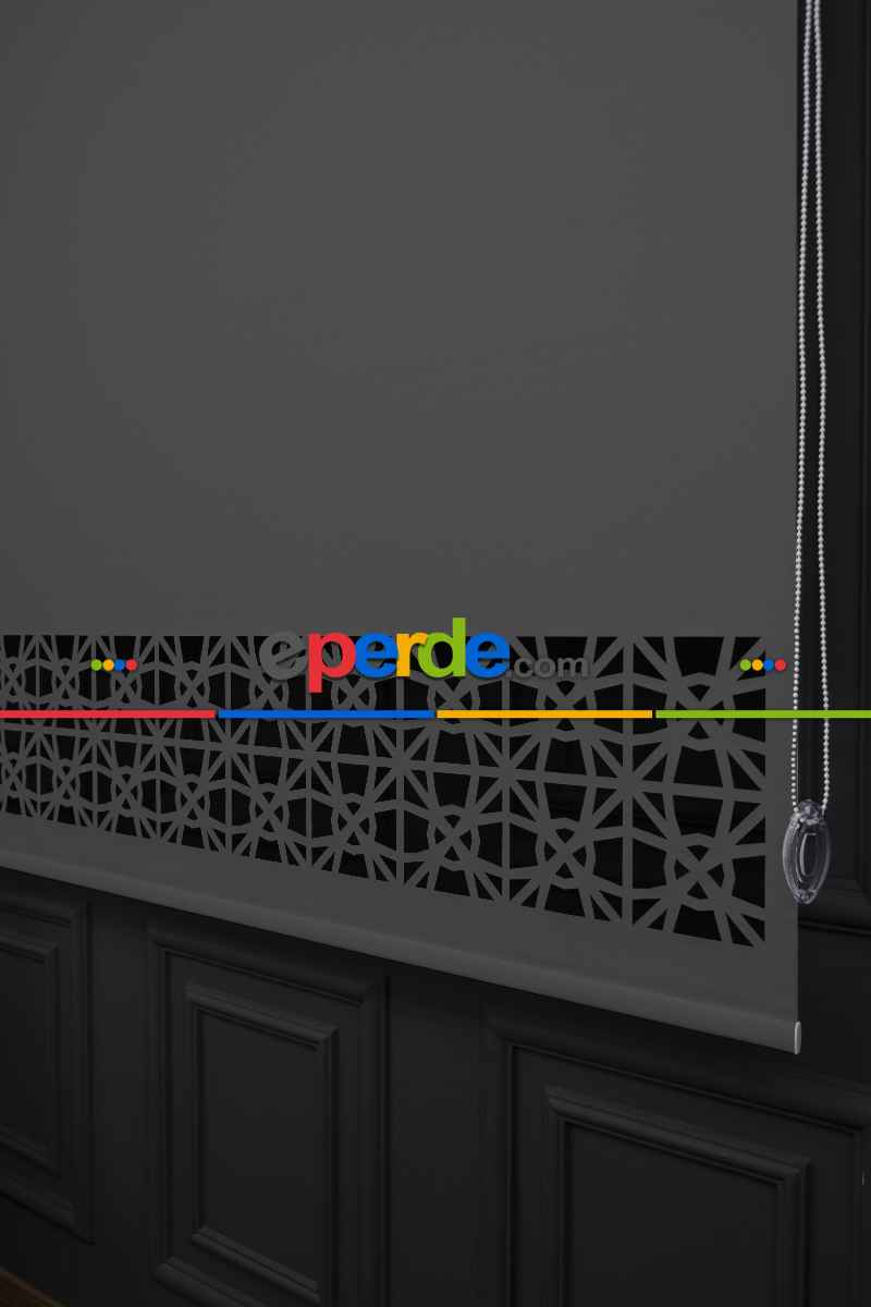 Koyu Gri Renk Lazer Kesim Mat Stor Perde (ister Düz - İster Lazer Kesimli Satın Alın)