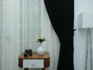 Siyah - Düz Fon Perde ( 180 Eninde )- Siyah