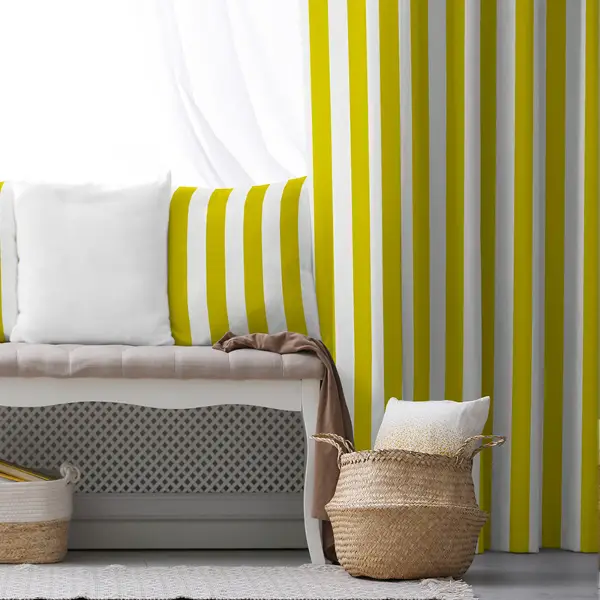Çizgili Fon Perde Evim1622-7 Kumaşı Kalındır Duck Bezi Değildir