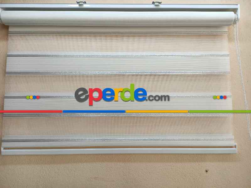 Mutfak - Zebra Mikro Pilise Gri Simli- Beyaz-gümüş Simli