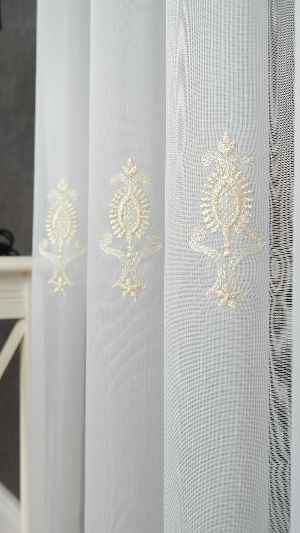 Brillant Gold Nakış İşlemeli Tül Perde Yeni Şehrazat