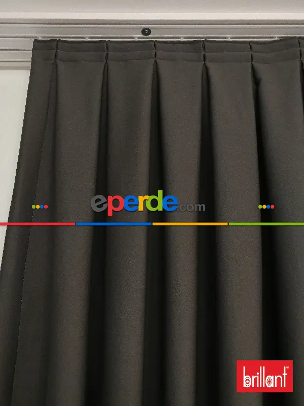 Yatak Odası - Brillant Karartma Blackout Antrasit Gri Renk Fon Perde- Antrasit