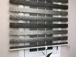 Zebra Perde - Caprice Yeşil-bej-haki Renk Bambu (geçiş Zeminli)- Yeşil-Bej-Haki-Hardal Yeşili