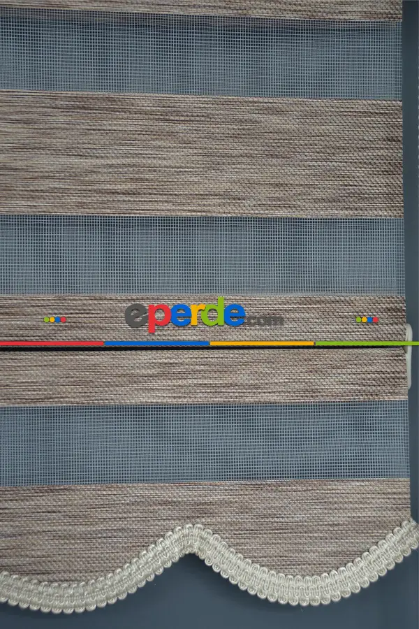 Halim Perdesan Bz-255 Açık Kahve Renk Etekli Veya Eteksiz Zebra Stor Perde