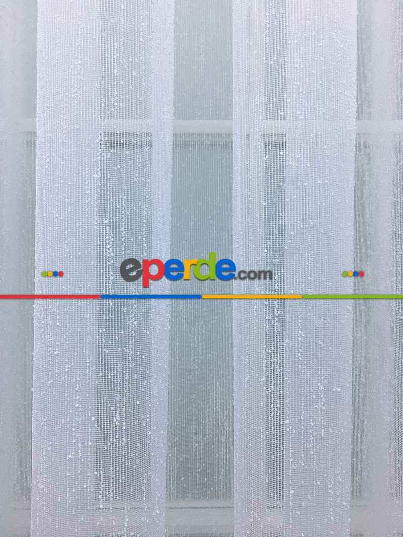 Mutfak - Ütü Gerektirmeyen Dertsiz Keten Şantuk Düz Tül Perde 2021- Ekru