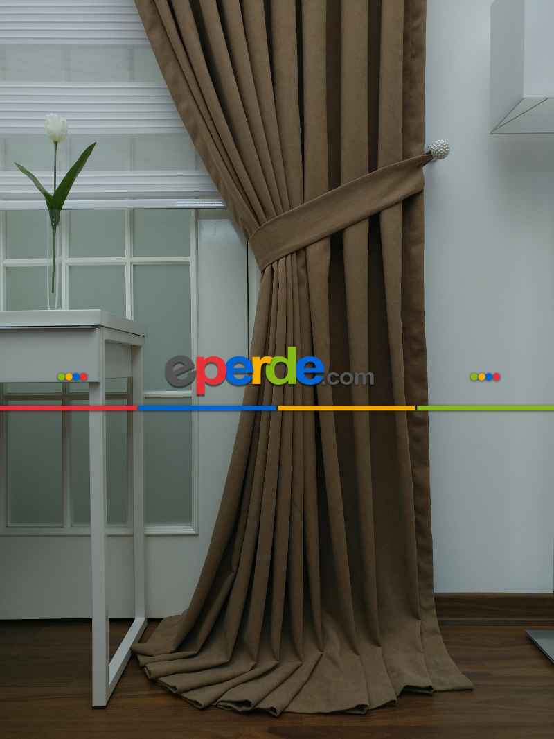 Genç Odası - Fon Perde - Kahve - Kahverengi 808