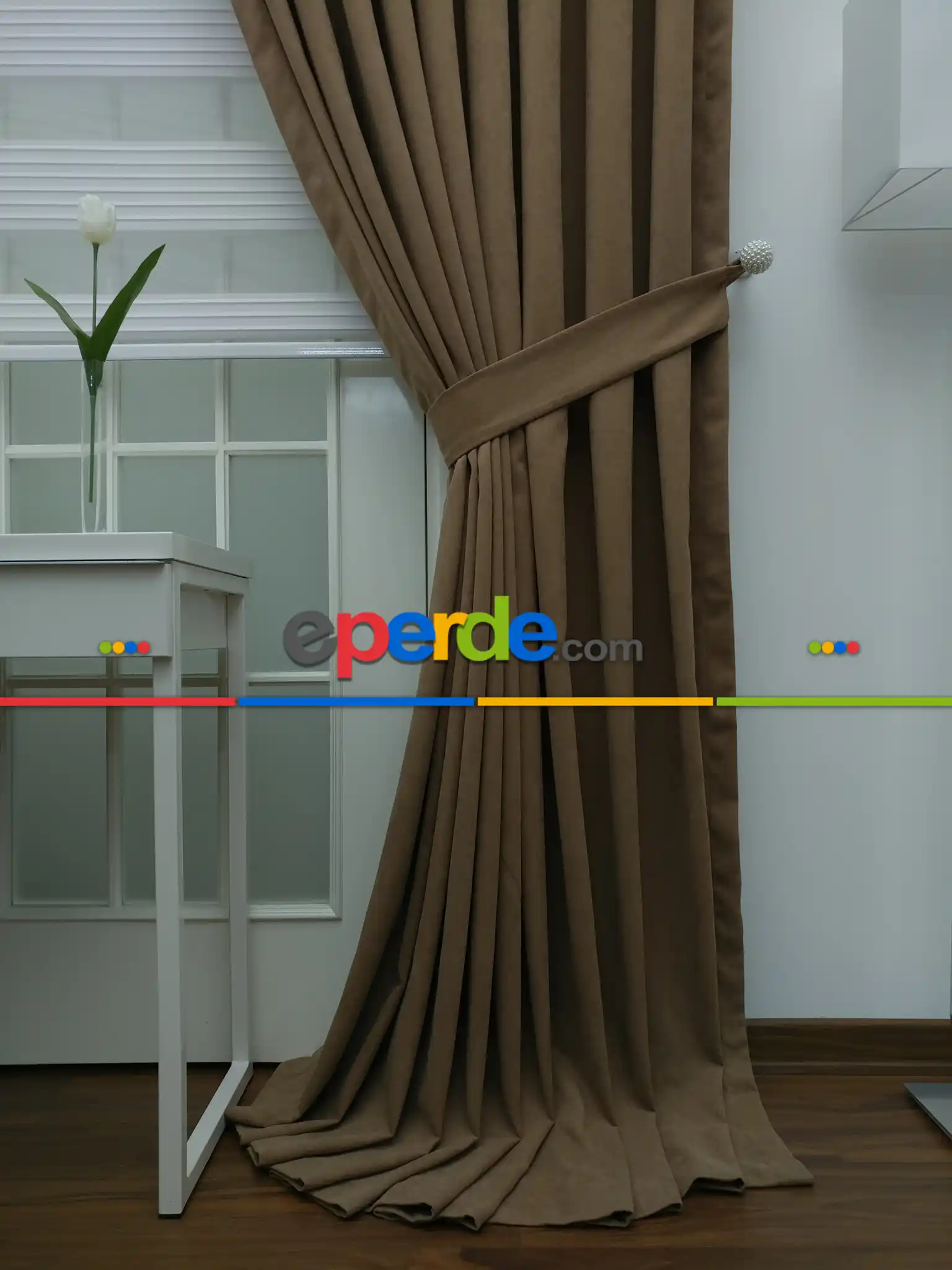 Bebek Odası - Fon Perde - Kahve - Kahverengi 808