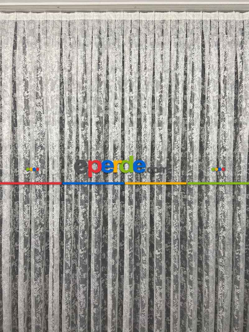 Mutfak - Salon Yatak Odası Fransız Dantel 2021 Tül Perde- Ekru