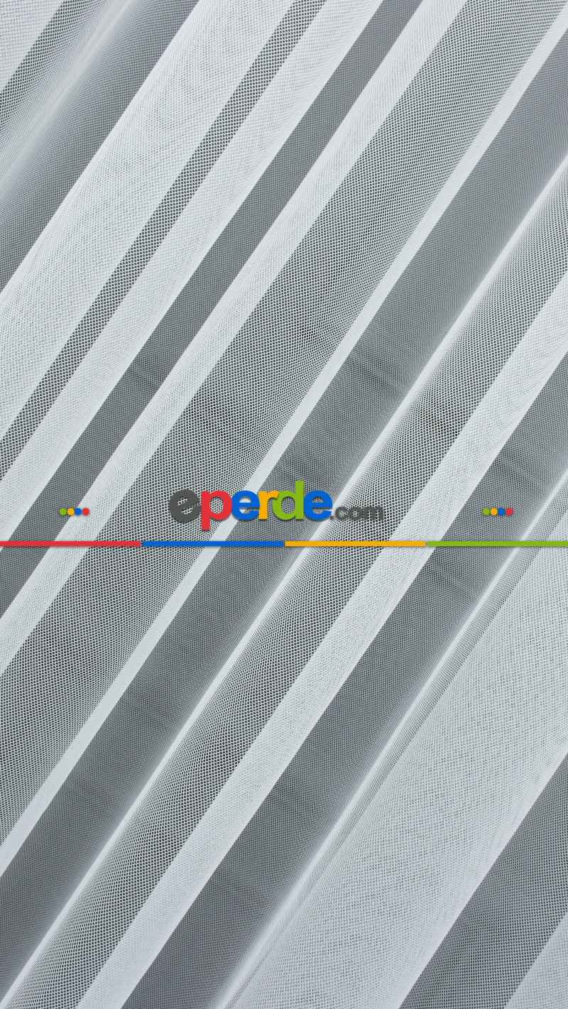 Mutfak - Etek Ucu Desenli Dantel Tül Perde- Ekru