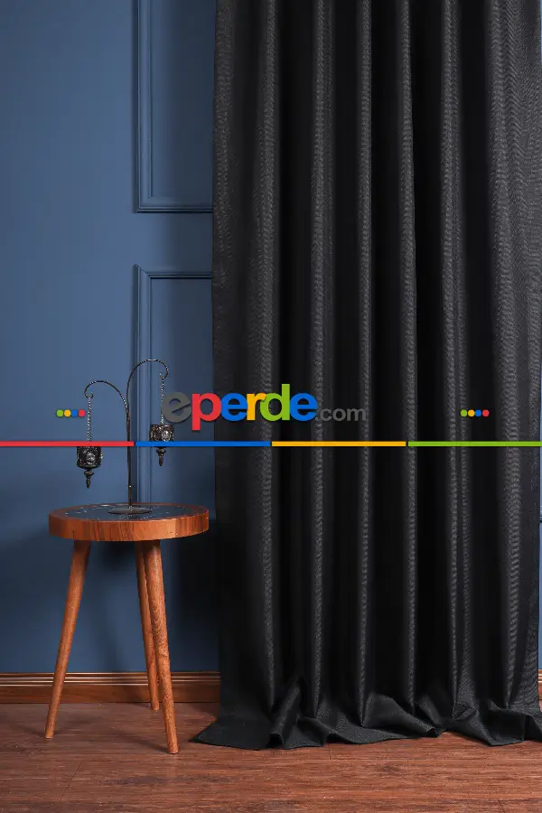 Siyah Keten Blackout Karartma Işık Geçirmez