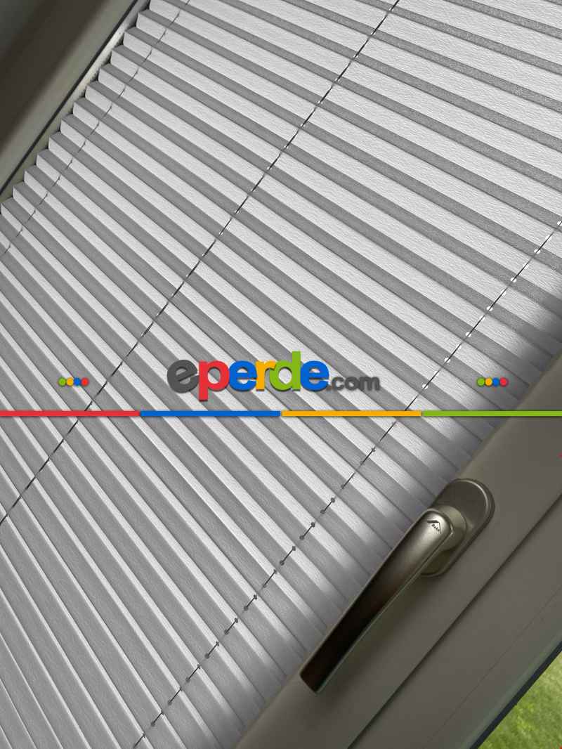 Plise Perde Açık Gri Renk