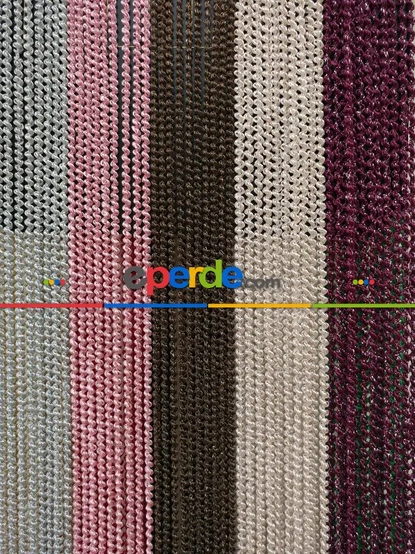 Kahve Rengi İp Perde Bukle Serisi- Gümüş-kahve